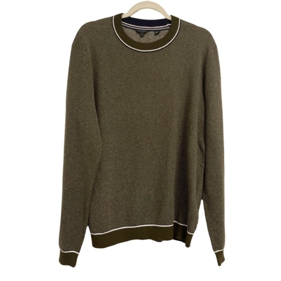Ted Baker Other - Ted Baker Mens Green knit crewneck sweater Cotton  blend 5 XL academia preppy
